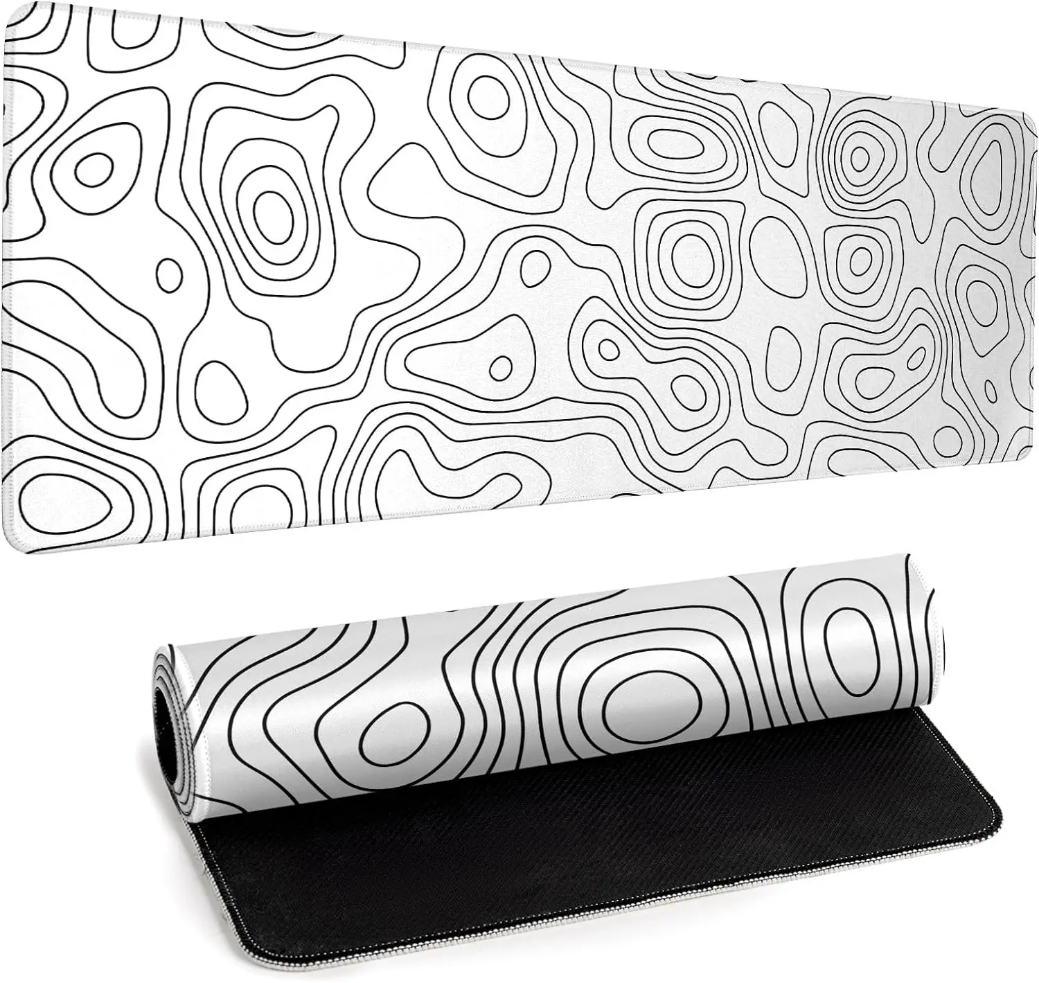 Gaming Keyboard High Ground - White Rubber Mouse Pad Topography Gaming