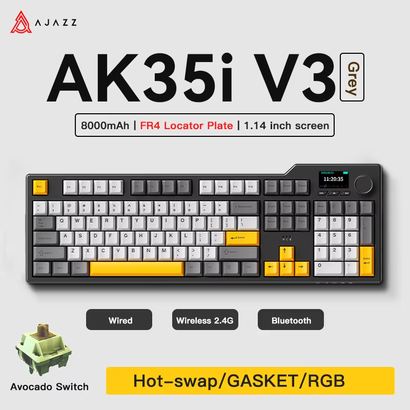 Ajazz AK35I V3/V4 MAX Tri-mode - Gaming Keyboard Tkl recension och pris