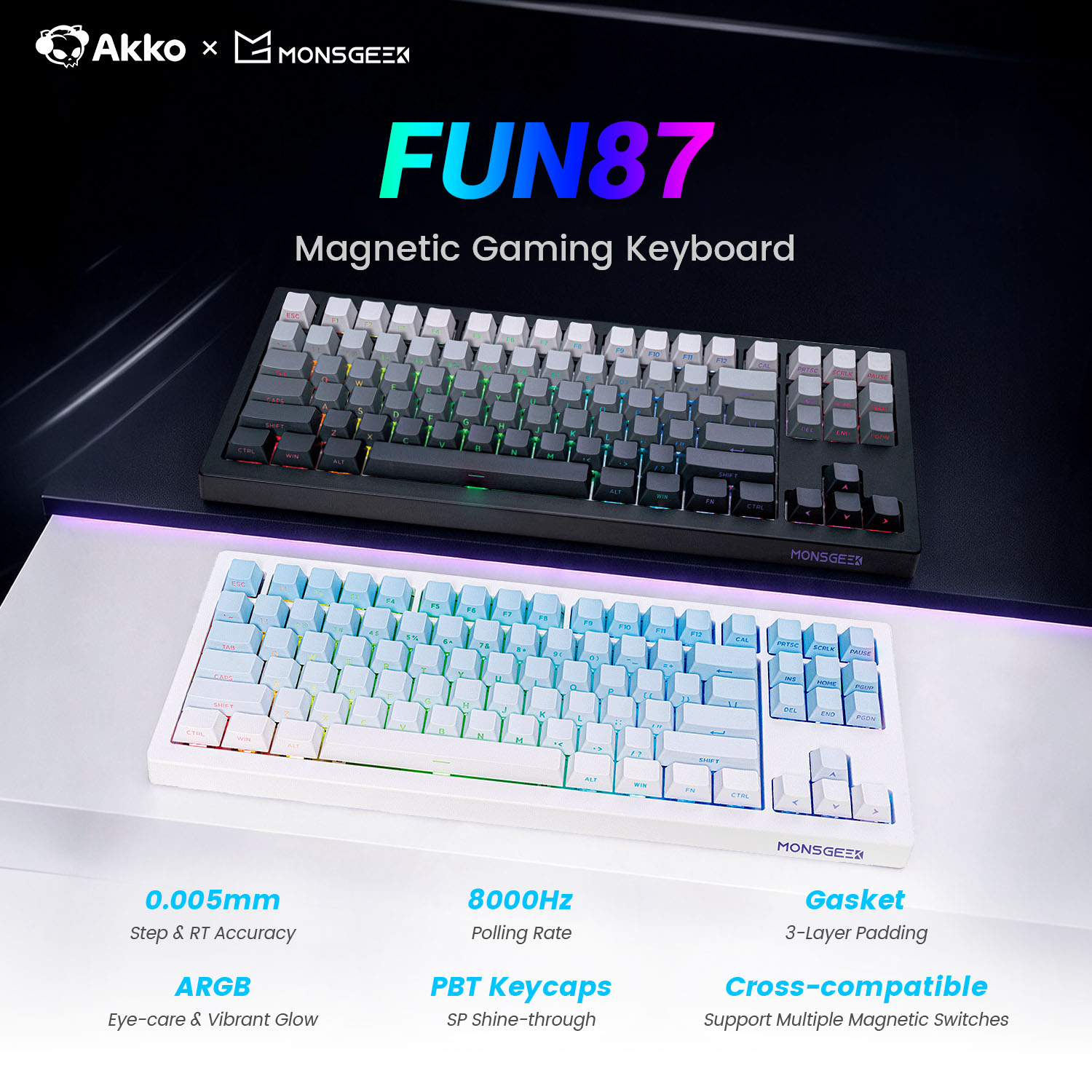 Akko x Monsgeek FUN87 HE Magne - Gaming Keyboard Tkl recension och pris