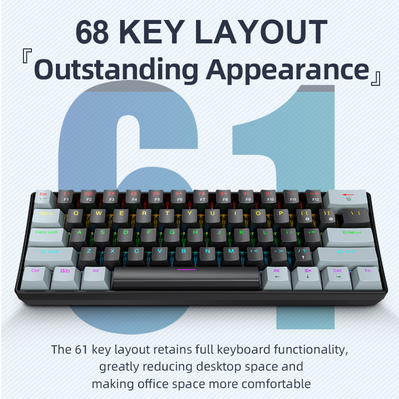 APAYADO K61 Mini Mechanical Ke - Keyboard Gaming Blue Switch recension och pris
