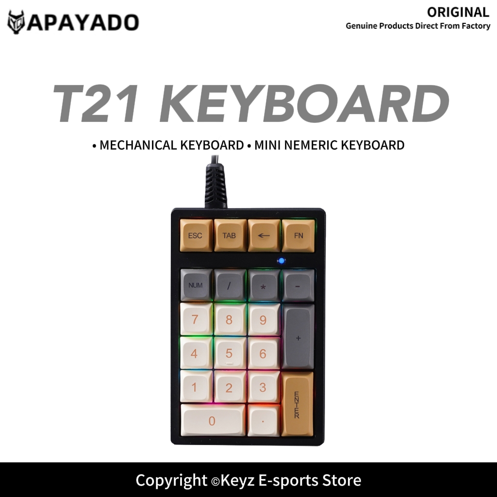 T21 Mini Number Keypad RGB Bac - Keyboard Gaming Blue Switch recension och pris