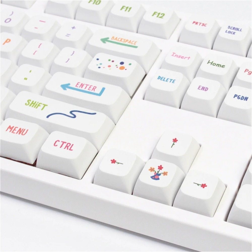 Vibrant Summer Art Keycaps 128 - Gaming Keyboard Tkl recension och pris