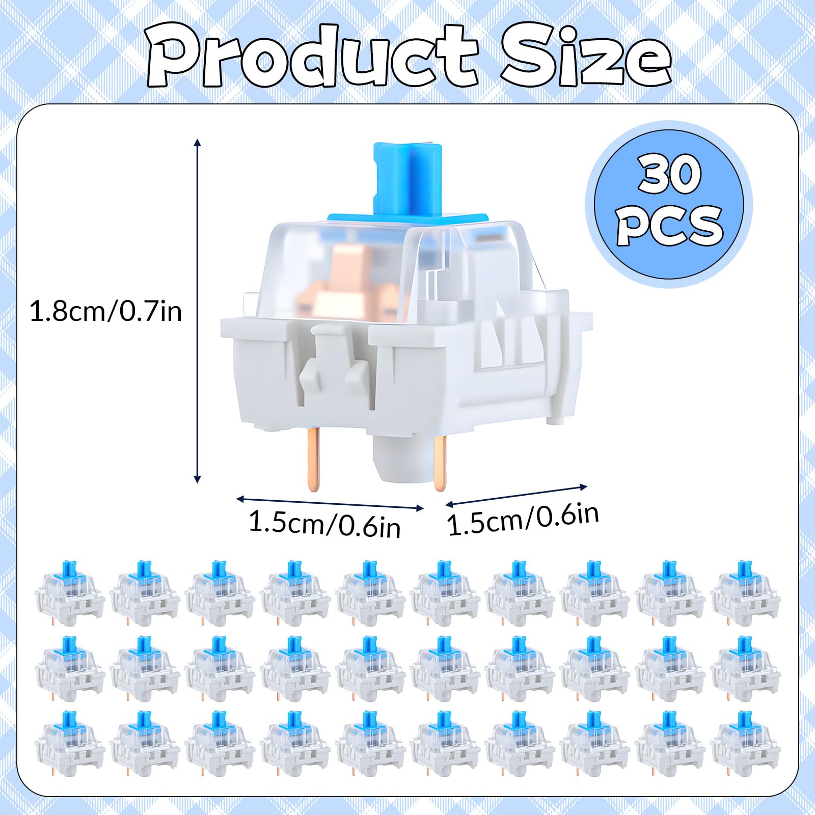 30 PCS Mechanical Keyboard Swi - Keyboard Gaming Blue Switch recension och pris