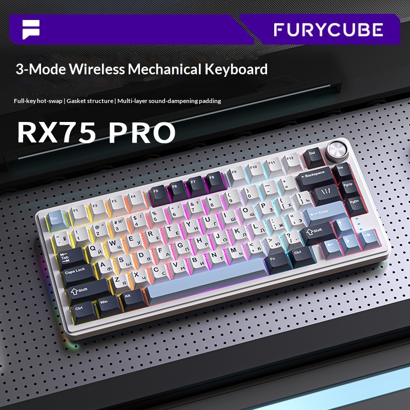 Furycube Rx75 Pro Tri Mode Rus - Gaming Keyboard Not Typing recension och pris