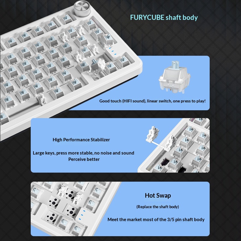 Furycube Rx75 Pro Tri Mode Rus - Gaming Keyboard Not Typing recension och pris