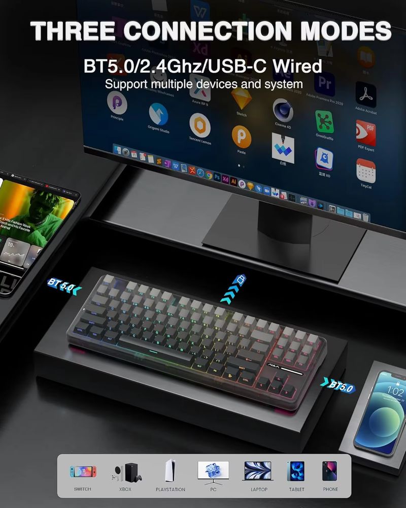 Aula F87 Wireless Mechanical K - Gaming Keyboard Tkl recension och pris